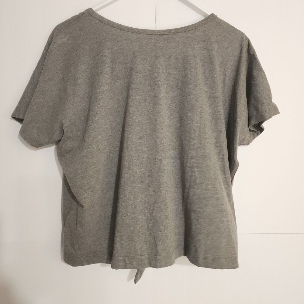 A45 Under Armour Front-Tie Cropped / Peek Hole T-Shirt - Charcoal Grey - NWT -XL - Picture 2 of 6